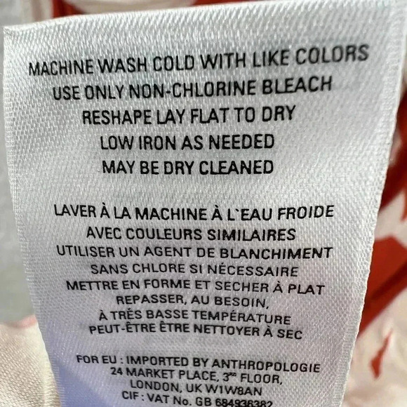 Anthropologie Maeve XS Summer Breeze Orange Off White Floral Dress Ruched Waist - Picture 13 of 15